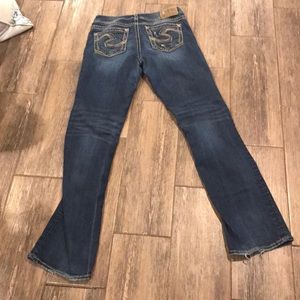 Ladies silver jeans